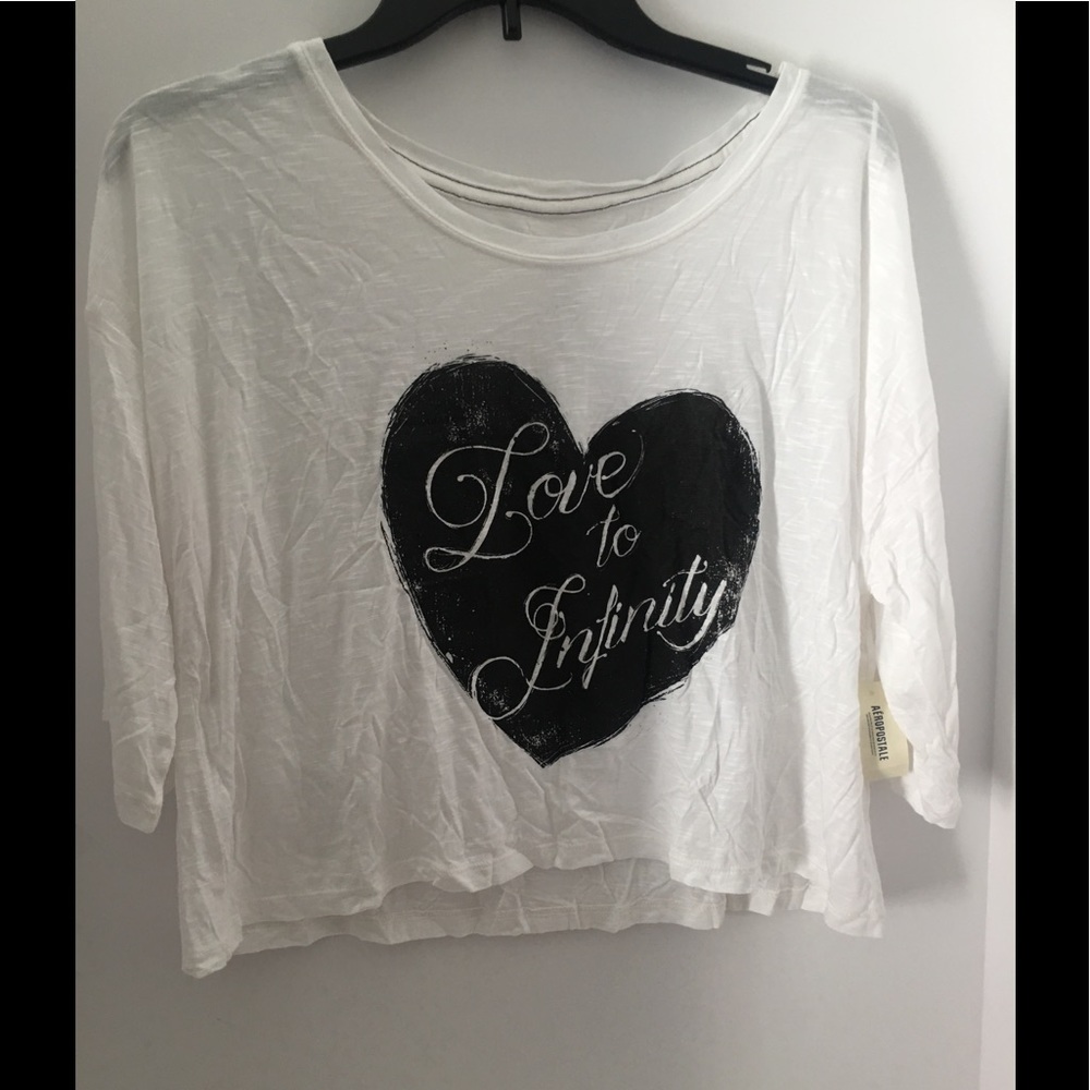 Aeropostale white wrinkle top L